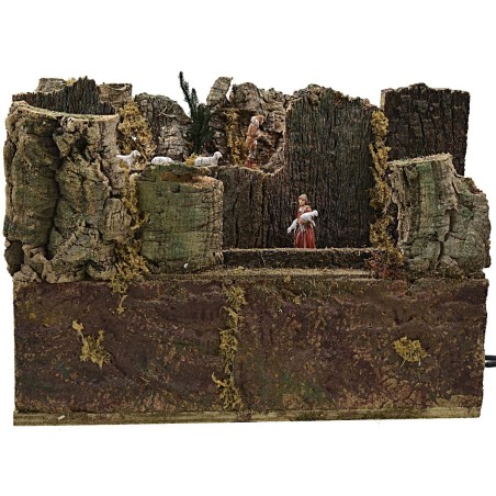 Rebaño en movimiento con tres personajes de 40,5x16x28,6 cm h Mundo