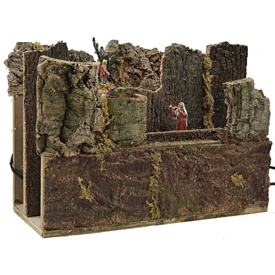 Gregge in movimento con tre personaggi cm 40,5x16x28,6 h Mondo