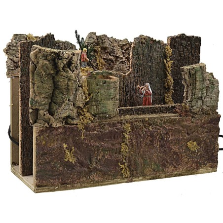 Gregge in movimento con tre personaggi cm 40,5x16x28,6 h Mondo