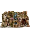 Presepe illuminato completo di statue Landi con doppia cascata
