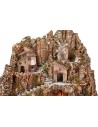Illuminated nativity scene complete with Landi statues with