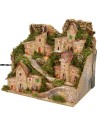 Paisaje iluminado con pueblo en la distancia cm 20x14x17 h