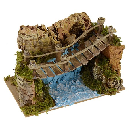 Puente colgante de madera cm 20X12X12,5 h Mundo Pesebres