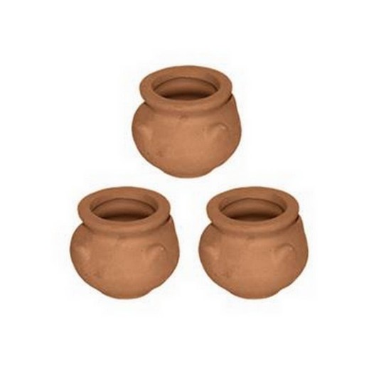 Set of 3 terracotta vases cm 3 h. Nativity World