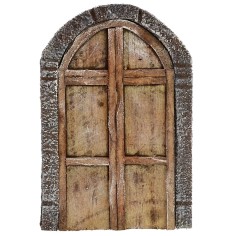 Puerta con arco de madera de dos hojas para estatuas de 10-12 cm de altura.