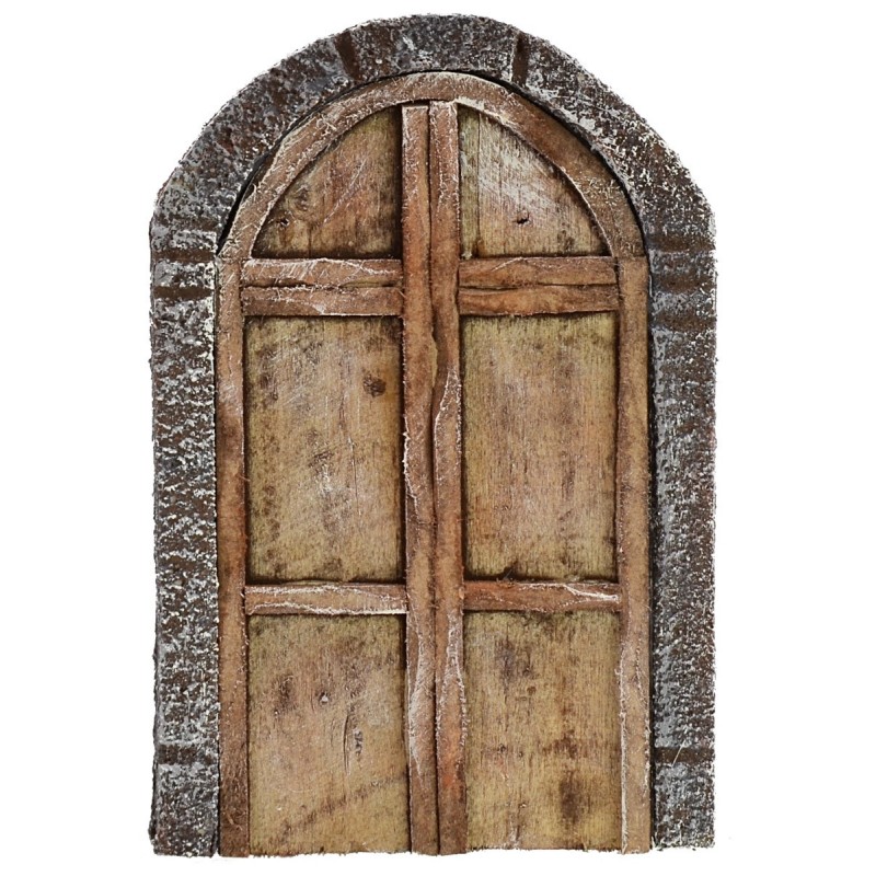 Double door with wooden arch for statues 10-12 cm h