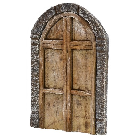 Puerta con arco de madera de dos hojas para estatuas de 10-12 cm de altura.