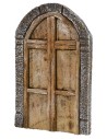 Puerta con arco de madera de dos hojas para estatuas de 10-12 cm de altura.