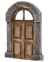 Puerta de madera de dos hojas con arco para estatuas de 12-14
