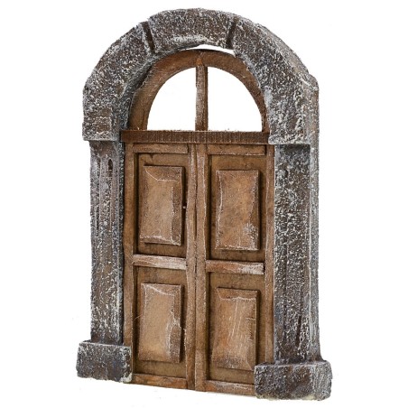 Two-leaf wooden door with arch for statues 8-10 cm h