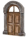 Two-leaf wooden door with arch for statues 8-10 cm h