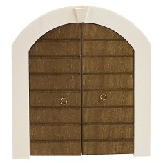 Puerta de doble hoja de madera con marco para estatuas de 10 cm