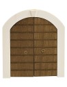 Puerta de doble hoja de madera con marco para estatuas de 10 cm de altura.