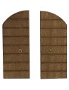 Puerta de doble hoja de madera con marco para estatuas de 10 cm