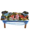 Fishmonger's stand 20.5x11.5x10h cm for Nativity scene