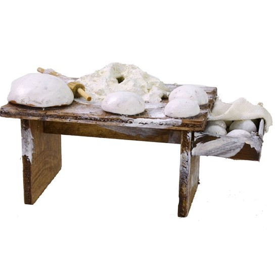 Banco per impastatrice cm 10,5x6x5,5 h per Presepe