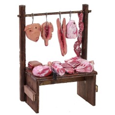 Bancarella del macellaio cm 11,5x5,5x13,5 h per Presepe Mondo