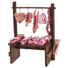 Puesto del carnicero de 11,5x5,5x13,5 cm de alto para Belén Mondo 2