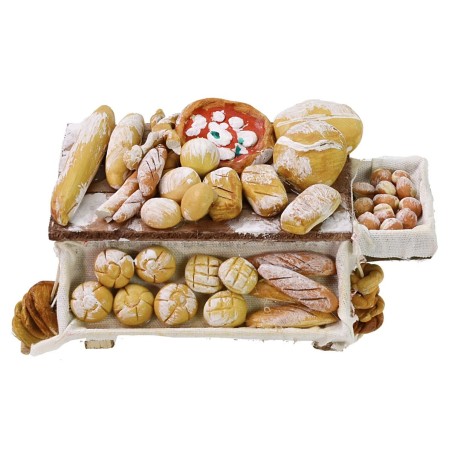 Banco con pan de 12x8x6,5 cm de alto para Belén Mondo Presepi.