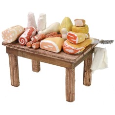 Banco del salumiere cm 11x6x8 h per Presepe Mondo Presepi