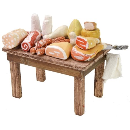 Banco del salumiere cm 11x6x8 h per Presepe