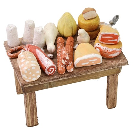 Banco del salumiere cm 11x6x8 h per Presepe