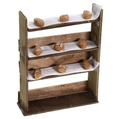 Estantería de madera con pan de 10x3x14 cm de altura. 2