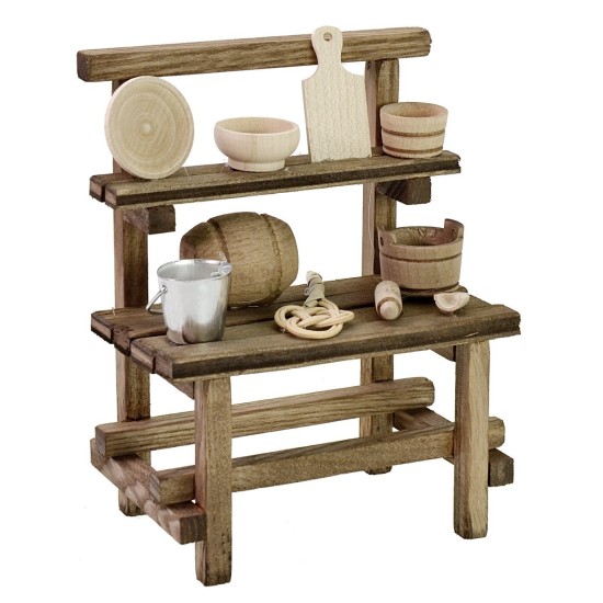 Stall with assorted tools 11x7x14 h cm for Nativity scene