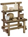 Bancarella con attrezzi assortiti cm 11x7x14 h per Presepe