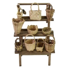 Market stall with baskets cm 10x5,5x15 h for Nativity scene 2