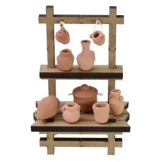 Market stall with amphorae cm 10x5,5x15 h for Nativity scene 2