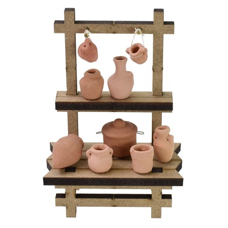 Puesto con ánforas de 10x5,5x15 cm de altura para Belén Mondo Presepi.