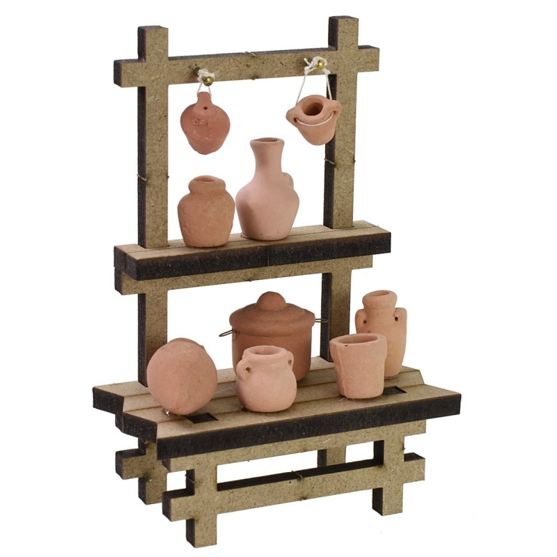 Market stall with amphorae cm 10x5,5x15 h for Nativity scene