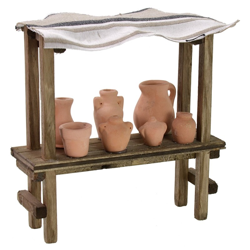 Market stall covered with amphorae cm 15x5x15 h for Nativity
