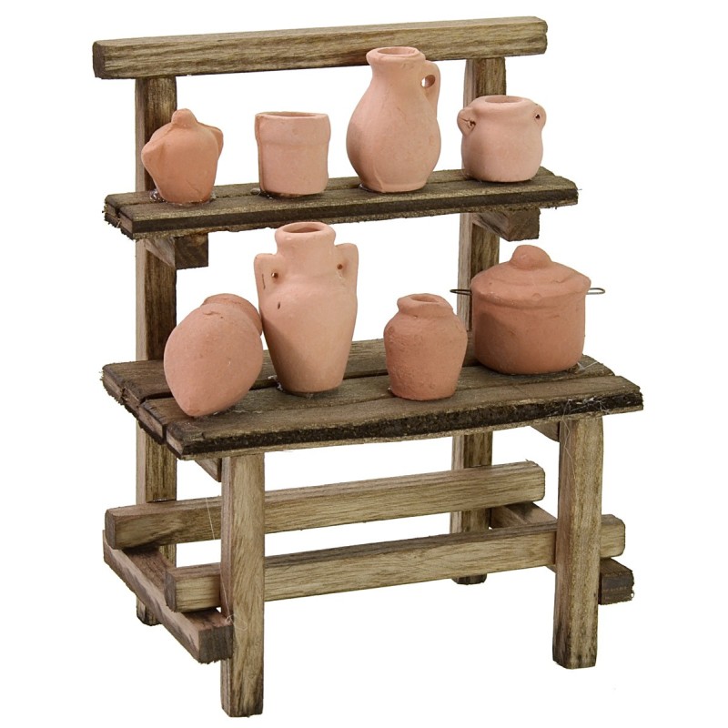 Market stall with amphorae cm 11x7x14 h for Nativity scene
