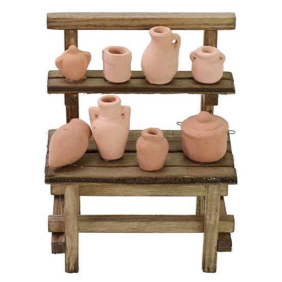 Market stall with amphorae cm 11x7x14 h for Nativity scene