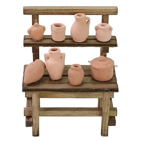 Market stall with amphorae cm 11x7x14 h for Nativity scene