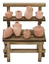 Bancarella con anfore cm 11x7x14 h per Presepe Mondo Presepi