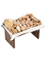 Bench with bread cm 9,5x7x6,5 h for Nativity scene