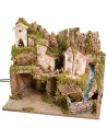Presepe with scenery, lights and waterfall functioning cm