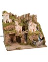 Presepe con paesaggio, luci e cascata funzionante cm 45x31x39 h