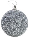 Silver ball with clowns and glitter ø 10 cm Christmas