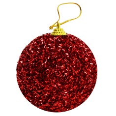 Red ball with clowns and glitter ø 10 cm Christmas