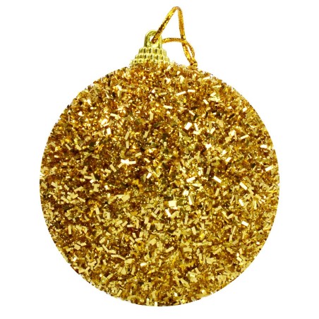 Bola dorada con briznas y purpurina ø 10 cm Navidad