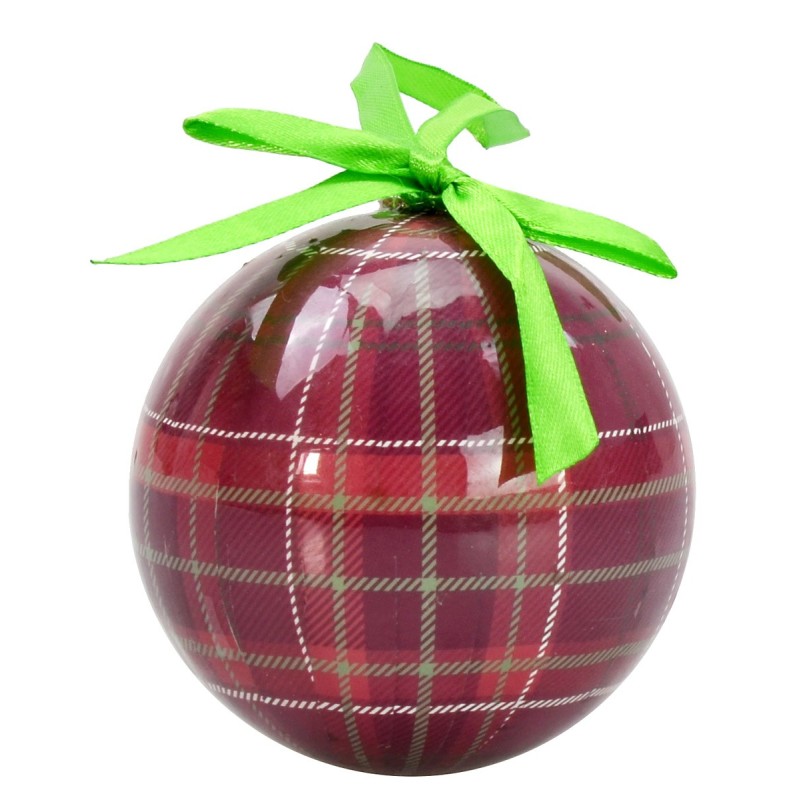 Ball with Scottish decorum ø 8 cm Christmas