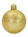 Set 8 palline oro brillantato ø 8 cm per albero di Natale Mondo