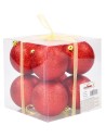Juego de 8 bolas rojas brillantes ø 8 cm para árbol de Navidad