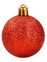 Juego de 8 bolas rojas brillantes ø 8 cm para árbol de Navidad