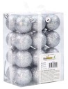 Juego de 24 bolas de plata brillante ø 4 cm para árbol de