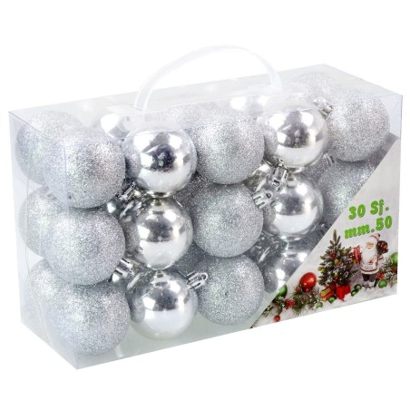 Sep 30 silver balls ø 5 cm per Christmas tree